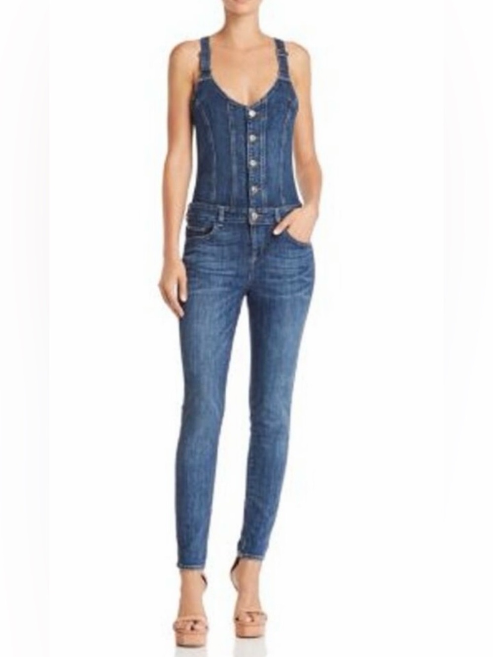 Guess/ woman's jumpsuit/ Denim/dark medium wash/ S/ used twice